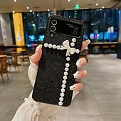 cheap Samsung Cases-Phone Case For Samsung Galaxy Z Flip 7 Z Flip 6 Z Flip 5 Z Flip 4 Z Flip 3 for Women Girl Bling Glitter Shiny Shockproof Bow tie TPU