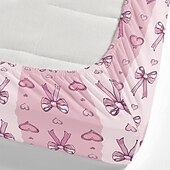 baratos Lençóis e fronhas-feliz dia das mães 100% algodão rosa primavera padrão conjunto de lençóis ultra macios e respiráveis lençóis de seda lençóis de cama com bolso profundo 3 peças queen king size
