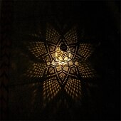 abordables Éclairage paysager-lampe d&#039;extérieur solaire lanterne creuse imperméable corde de chanvre lampe d&#039;art en fer imitation tissu motif lampe de cour pour décor de scène, décor de festivals