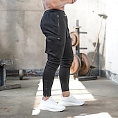abordables Survêtements de sport-Homme Joggings Pantalon Jogging Pantalon Jogger Cordon Boucle de serviette Poche zippée Couleur Pleine Respirable Séchage rapide Athlétique Fin de semaine Vêtement de rue Casual Sport Athleisure Mince