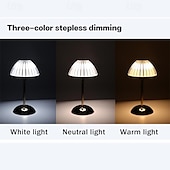preiswerte Tischlampen-Kristall-Tischlampe, modern, minimalistisch, Touch, 3-farbig, stufenlose Dimmung, wiederaufladbar über USB, mit weichem Licht und langlebigem Akku