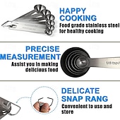 economico Utensili e gadget da cucina-Set di cucchiai dosatori in acciaio inox, set di 6 cucchiai dosatori in metallo per misurare gli ingredienti secchi e liquidi della cottura