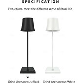 cheap Table Lamps-Portable Dimmable Table Lamp Cordless LED Lamp Aluminum Infinite Dimming Table Lamp Dining Room Bedroom Minimalist Type-C Rechargeable Battery Atmosphere Long Lasting