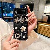 Χαμηλού Κόστους Samsung Θήκη-τηλέφωνο tok Για Samsung Galaxy Z Flip 7 Z Flip 6 Z Flip 5 Z Flip 4 Z Flip 3 για γυναίκες κορίτσι Bling Glitter Shiny Ανθεκτική σε πτώσεις Καρδιά TPU