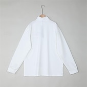 baratos Polo Clássico Masculino-Homens Camiseta Polo Pullover Esportes Roupa Diária Quarter Zip Manga Longa Moda Confortável Tecido Bolsos Zip Up Primavera &amp; Outono Normal Preto Branco Azul Marinha Laranja Camiseta Polo