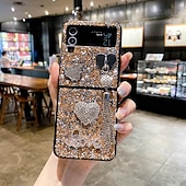 Χαμηλού Κόστους Samsung Θήκη-τηλέφωνο tok Για Samsung Galaxy Z Flip 7 Z Flip 6 Z Flip 5 Z Flip 4 Z Flip 3 Πίσω Κάλυμμα Bling Glitter Shiny Ανθεκτική σε πτώσεις TPU Στρας Μεταλλικό
