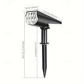 abordables Projecteurs extérieurs-2/7led projecteur solaire extérieur étanche jardin cour pelouse paysage lumière colorée rvb lumière de pelouse pour bord de route villa parc jardin décor lumière 1pc