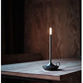 economico Lampade da tavolo-Lampada da tavolo senza fili in alluminio touch a forma di candela con dimmer touch di tipo C ricaricabile lampada da tavolo per interni camera da letto soggiorno decorazione