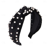 abordables Accessoires de coiffure-bandeaux de perles pour femmes, bandeau de perles antidérapants, larges nœuds supérieurs, bandeau noir, blanc, or rose avec perles, accessoires de cheveux pour femmes et filles, cadeaux quotidiens de