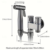 cheap Bathroom Gadgets-Toilet Hand Held Bidet Faucet Sprayer Bidet Set Sprayer Gun Toilet Spray For Bathroom Self Cleaning Shower Head (with 78 Inch Extension Pipe And Dual Control Angle Valve)