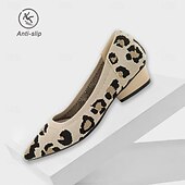 abordables Block Heels-Femme Chaussures à Talons Grandes Tailles Chaussures Flyknit Extérieur Travail du quotidien Léopard Talon hétérotypique Bout pointu Classique Décontractées Confort Marche Tricot Mocassins Léopard