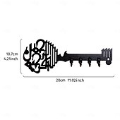 זול פסלים-וו קישוט קיר בצורת מפתח אללה עם וו ברזל קטן בעיצוב לפאנלים מעץ מתאים לקישוט קיר בחדרי אמבטיה, שירותים, מטבחים וחדרי אחסון