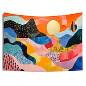 Χαμηλού Κόστους ταπετσαρίες τέχνης-αισθητική πολύχρωμη κρεμαστή ταπετσαρία στο βουνό τέχνη τοίχου μεγάλη ταπετσαρία τοιχογραφία διακόσμηση φωτογραφία σκηνικό κουβέρτα κουρτίνα σπίτι υπνοδωμάτιο διακόσμηση σαλονιού