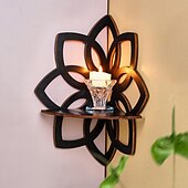 abordables décoration murale en métal-1pc présentoir mural à ongles créatif minimaliste (à l&#039;exclusion des clous) ligne minimaliste huit pétales de fleur en forme de mur pendentif décoratif support d&#039;angle décoratif assemblé à la main en
