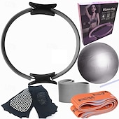 olcso Stresszoldó játékok-pilates kör hat részes jóga labda latex rugalmas gyűrű jóga zokni pozíció öv fitness szett hat részes készlet