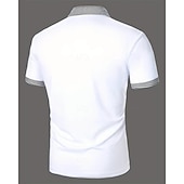 economico Polo classica da uomo-Per uomo Camicia da golf Golf polo da golf Ufficio Informale Bavero Manica corta Essenziale Moderno Color Block Pied-de-poule Collage Primavera estate Standard Nero Bianco Rosso Blu marino Blu Beige