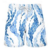 abordables Impresión del océano-Hombre Rociar Pantalones de Natación Pantalones de Surf Bañador largo Media cintura Vacaciones Hawaiano Estilo centro turístico Vacaciones Festivos Playa Correa con forro de malla Cintura elástica