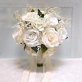abordables Articles de fête-Ange éternel 958, tissu en soie rétro frais pour l&#039;extérieur, fleurs à main, fournitures de mariage pour les mariés