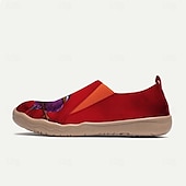 cheap Women&#039;s Sneakers-Women&#039;s Sneakers Flats Slip-Ons Print Shoes Slip-on Sneakers Daily Travel Bird Painting Flat Heel Vacation Casual Comfort Canvas Loafer Light Red Blue Green