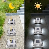 economico Luci a terra-Luci solari per vialetto, lampada da ponte per passerella Lampada a LED per gradini per scale esterne ad energia solare per cortile, patio, giardino