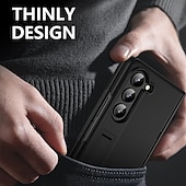Недорогие Чехлы для Samsung-телефон Кейс для Назначение SSamsung Galaxy Z-сгиб 6 Z Fold 5 Z Fold 4 Z Fold 3 Кейс на заднюю панель со стендом и протектор экрана Полная защита тела броня ПК