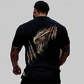 cheap Animal Print T shirts-Men&#039;s Graphic Dragon T shirt Short Sleeve T shirt 3D Print Crew Neck Shirt Designer Casual Street Style Sports Outdoor Holiday Going out Black Purple Spring &amp; Summer Clothing Apparel S M L XL 2XL 3XL