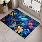 cheap Doormats-Pointillism Flowers Doormat Floor Mats Washable Rugs Kitchen Mat Non-Slip Oil Proof Rug Indoor Outdoor Mat Bedroom Decor Bathroom Mat Entrance Rug