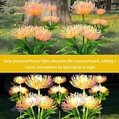 abordables Lumières de paysage-2 pièces lampes de jardin solaires en plein air étanche fleur lumineuse pelouse lumières villa parc rue cour passerelle paysage décoration