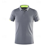 olcso Férfi klasszikus póló-Férfi Golfing golf póló Munka Hétköznapi Hajtóka Rövid ujjú Alap Modern Sima Gomb Tavaszi nyár Normál Fekete Fehér Piros Sötétkék Medence Narancssárga Golfing