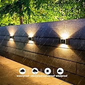 cheap Outdoor Wall Lights-2/4pcs Solar Wall Light Up and Down Outdoor IP65 Waterproof LED Step Light Solar Fence Lights For Outdoor Yard Garden Lawn Patio Courtyard Fences Driveway Pathway Decoration