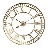 halpa Seinäkoristeet-ulkoseinäkello isot roomalaiset numerot design 3d koristeellinen seinäkello hiljainen kvartsikello iso seinäkello olohuone keittiöön ulkona maalaistalo eteinen pihalla parvella 40 60 cm