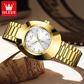 levne Quartz hodinky-olevs dámské hodinky luxusní zlatý velký ciferník originální náramkové hodinky pro dívku voděodolné svítící módní diamantový ciferník datum týden 7017