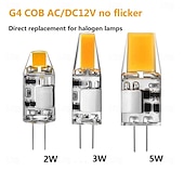 cheap LED Bi-pin Lights-COB G4 Bulb LED 2W 3W 5W AC DC 12V LED Lamp Crystal LED Light Lampadine Lampara Ampoule LED Bulb G4 LED 6/10pcs Eye Protection No Flash