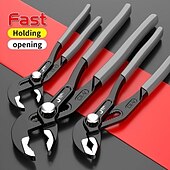 cheap Home Improvement-Water Pump Pliers Quick-Release Plumbing Pliers Pipe Wrench Adjustable Water Pipe Clamp Pliers Household Hand Tools Multi-functional Kitchen Sink Spanner Wrench That Defend Bath