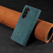 tanie Etui do telefonów Samsung-telefon Kılıf Na Samsung Galaxy Z Fold 5 Z Fold 4 Z Fold 3 Etui na karty portfela Magnetyczne Ochrona całego ciała Stopka Retro PC Skóra PU