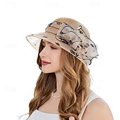 preiswerte Partyhut-Hüte Organza Tee-Party Kentucky Derby Elegant Mit Blumig Kopfschmuck Kopfbedeckung