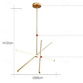billige Unike lysekroner-lysekroner led sputnik lysekrone dia68cm aluminiumsramme svartmalte overflater for stue soverom kaffe bar varm hvit hvit lys