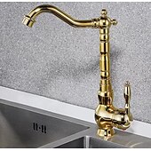 お買い得  キッチン用水栓金具-水栓 - シングルハンドルつの穴 電気メッキ プルアウト / プルダウン センターセット レトリ／ヴィンテージ Kitchen Taps