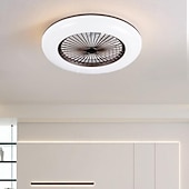 cheap Ceiling Lights-Ceiling Fans with Lights, 55cm Modern Low Profile Ceiling Fan, 72W Flush Mount, 3 Colors, 3 Speeds, Dimmable Ceiling Fan with Light 110-240V