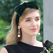 preiswerte Hochzeit Kopfschmuck-Stirnbänder, Hüte, Kopfbedeckung, Samt-Schlapphut, Turbane, Hochzeit, Teeparty, niedliche Hochzeit mit Schleife, Kopfschmuck, Kopfbedeckung