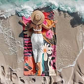 cheap Beach Towel Sets-Patchwork Floral Beach Towel,Beach Towels for Travel, Quick Dry Towel for Swimmers Sand Proof Beach Towels for Women Men Girls Kids, Cool Pool Towels Beach Accessories Absorbent Towel