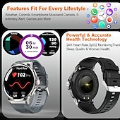 levne Chytré hodinky-Chytré hodinky 1,85 palce HD obrazovka chytré hodinky pro muže 710mAh baterie dlouhá výdrž Bluetooth volání fitness hodinky chytré hodinky