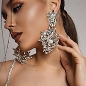 abordables Pendientes-Mujer Pendientes colgantes Geométrico Precioso Importante Diamante Sintético Aretes Joyas Plata / Dorado Para Boda Fiesta 1 Par