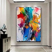 voordelige Abstracte schilderijen-kleurrijk pattle knife schilderij handgemaakt schilderij extra groot abstract schilderij groot canvas kunst schilderij voor woonkamer oversized muurkunst moderne abstracte kunst schilderij voor