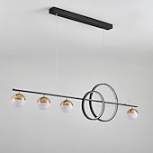 cheap Line Design-Kitchen Island Light/Lighting Over Table 80/95/120cm Farmhouse Lighting Fixtures Ceiling Hanging Pendant Modern Linear Chandelier with Clear Glass Globe Shade for Dining Room 110-240V