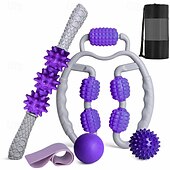 economico Anti-stress-Massaggiatore circolare per gambe a cinque sfere set da sei pezzi massaggiatore yoga fascia con sfere in lattice cerchio elastico set per pilates