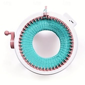 abordables Appareils électroménagers-Machine à tricoter faite à la main, 1 ensemble de 48 aiguilles, cylindre en laine, métier à tisser, écharpe, pull, chapeau, chaussettes, artefact paresseux pour adulte, cadeau de noël avec