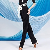 abordables Pantalon-Danse latine Danse de Salon Pantalon Ceinture / Ruban Femme Utilisation Usage quotidien Taille haute Polyester