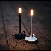 economico Lampade da tavolo-Lampada da tavolo senza fili in alluminio touch a forma di candela con dimmer touch di tipo C ricaricabile lampada da tavolo per interni camera da letto soggiorno decorazione