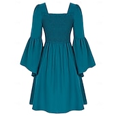 economico Vestito-abito da vacanza rinascimentale medievale vintage retrò, abito da festa in maschera, outlander, da donna, per halloween, festa di nozze, sca, abbigliamento medievale
